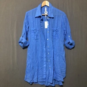 Helen Jon Relaxed Shirt Dress Bikini Cover Up Long Sleeve Womens Small - Picture 1 of 12