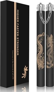 Nunchucks - Safe Solid Rubber Training Nunchucks/Nunchakus with Steel Black - Picture 1 of 6