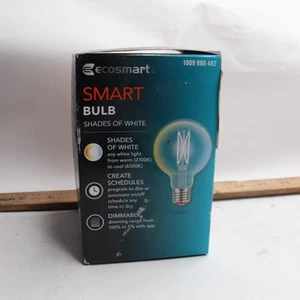 EcoSmart Smart G25 Clear Tunable CEC LED Light Bulb with Voice Control - Picture 1 of 4