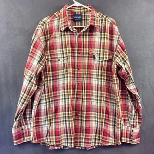 Camicia vintage anni 90 Wrangler Pearl Snap uomo XL a quadri western country cowboy - Foto 1 di 8