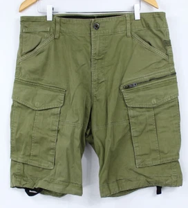G-Star Raw Men's Rovic-Zip Loose Relaxed Fit Cargo Shorts Olive Green Size 36 - Picture 1 of 6