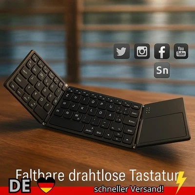 ReiseKomfort 2025: Leichte faltbare Bluetooth-Tastatur mit Akku - Bild 1 von 4