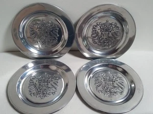 Vintage RWP Wilton Armetale (Pewter) Coat of Arms 11" Platters Set of 4 Made USA - Picture 1 of 11