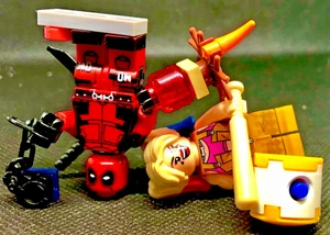 DEADPOOL HERO  + HARLEY QUINN  WORLD ©  super heroes MINIFIGURE CUSTOM - Imagen 1 de 6