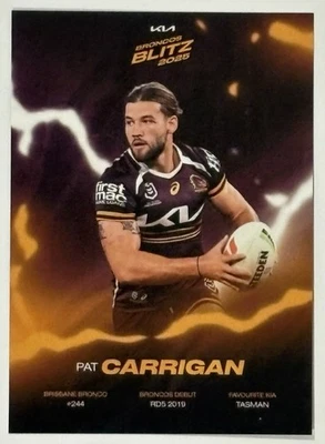 Tarjeta coleccionable de jugador Patrick Carrigan 2025 de los Brisbane Broncos 'Kia Broncos Blitz' Foto 1 de 2