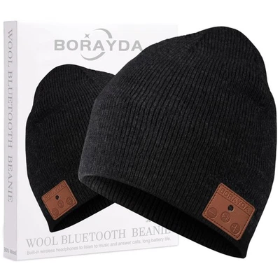 Gorro Bluetooth Lana Merino, 5.2 HD Estéreo, 30 Horas de Juego, Micrófono, Unisex Regalo Foto 1 de 4