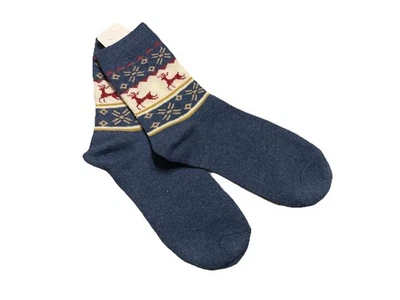 Mujeres Crew Cálido Térmico Lana Merino Reno Fair Isle Diseño Bota Calcetines holgados Foto 1 de 4