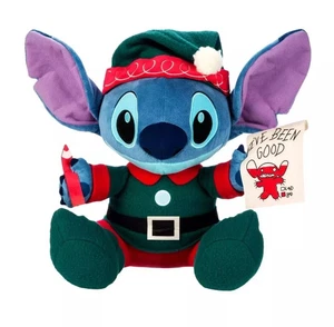 Disney Parks 2024 Christmas Elf Stitch Christmas Plush 14” NEW - Picture 1 of 5