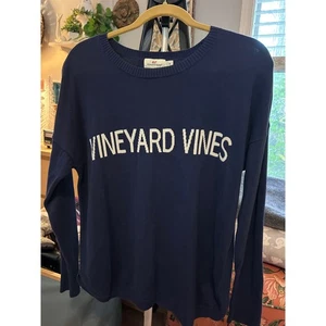 Maglione Vineyard Vines blu navy girocollo manica lunga logo taglia M - Foto 1 di 3