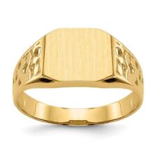 14k Yellow Gold Open Back Mens Signet Ring Size 9 (2.5 g)