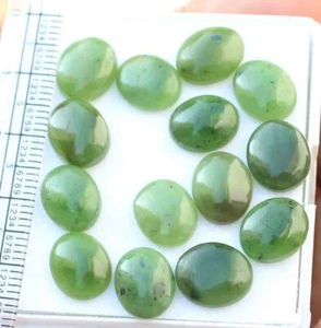 34.20 Carats Natural Green Serpentine Cabochon lot 14 Pcs Loose gemstone - Picture 1 of 4