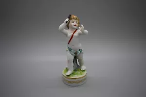 Muller & Co Volkstedt 4.25" Putti Pedestal Figurine - Picture 1 of 6
