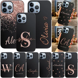 Case For iPhone 16 Pro Max 13 12 11 15 14 Glitter Personalized Name Custom Cover - Picture 1 of 108