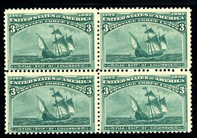 Scott 232 OG MNH FVF US 1893 Columbian Expo Block SCV $400+ - Image 1 of 2