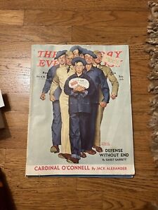 Saturday Evening Post Magazine Norman Rockwell Cover Soldiers Ads Vtg Oct 1941