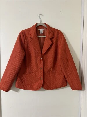 Requirements Full Snap Pumpkin Color Jacket Women's Size Large - Image 1 of 4