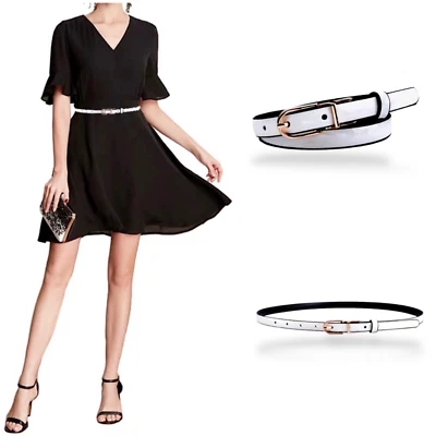 Cinturones ajustados de charol para mujer retorcidos para convertir hebilla de aleación de color dorado 4-8 Foto 1 de 4