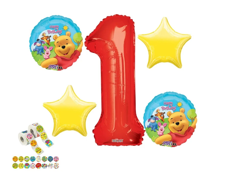 Winnie The Pooh 1er Cumpleaños Globo Ramo Cumpleaños Decoraciones Suministros Foto 1 de 1