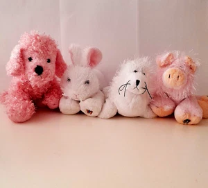 Webkinz Lot of 4 Plush - Pink Poodle RABBIT Seal PIG - NO CODES - Picture 1 of 8