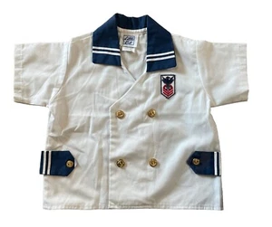Vintage 70's Little Bit Sailor Red Blue White Shirt Size 4T Made in USA - Picture 1 of 3