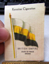 Vintage Kensitas Cigarettes NEW Silk Flag Trading card, State of Perak ensign