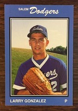 1989 Salem Dodgers #12 LARRY GONZALEZ (RC) Minor League Card.  H8017424