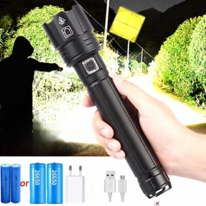 Superhelle LED Taschenlampe USB Wiederaufladbar P70 Zoom Camp Wasserdicht Taschenlampe - Bild 1 von 14