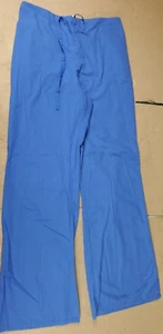 Scrub Zone blue Women's Drawstring flared leg Scrub Bottoms Size S 29L - Picture 1 of 6