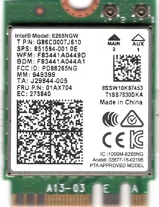 INTEL DUAL BAND WIRELESS-AC 8265NGW M.2 WLAN KARTE MIT BT 4.2 (HP 914935-001) - NEU - Bild 1 von 2
