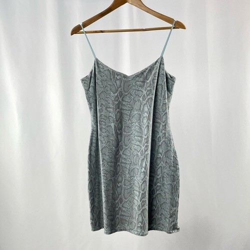 UNDERCOVER Mini Abito Vintage Y2K Victoria’s Secret Stampa Animalier Grigio Blu Taglia Large