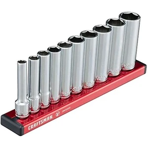 CRAFTSMAN V-SERIES Socket Set, Deep MM, 1/4 Inch Drive, 10 Piece (CMMT17515V) - Picture 1 of 9