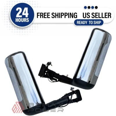 Par de espejos retrovisores cromados térmicos izquierdo y derecho para International Harvester LT LT625 Foto 1 de 4