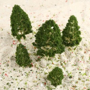 Beige Trunk Green Model Treex5  Train Railway Diorama Park Scenery Layout HO N Z - Picture 1 of 10