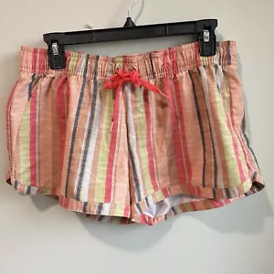 Prana Papaya Soleil Stripe Mariya Swim Shorts Womens Size Medium Pink Orange - Picture 1 of 5