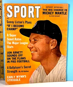 π₯ July 1962 SPORT MAGAZINE Mickey Mantle Yankees Cover MID GRADE!π₯ NO LABEL - Picture 1 of 2