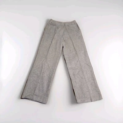 Pantalones de cintura alta, forrados, puños, mezcla de lana tweed, pierna ancha talla 6 Foto 1 de 2