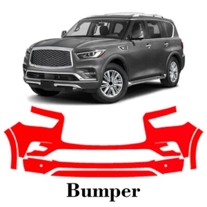 Front bumper PreCut PPF Paint Protection Film For Infiniti QX80 2018-2024 - Picture 1 of 8