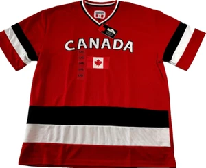 Camiseta de hockey bordada equipo bandera de Canadá camiseta para adultos talla grande roja para hombre - Imagen 1 de 2