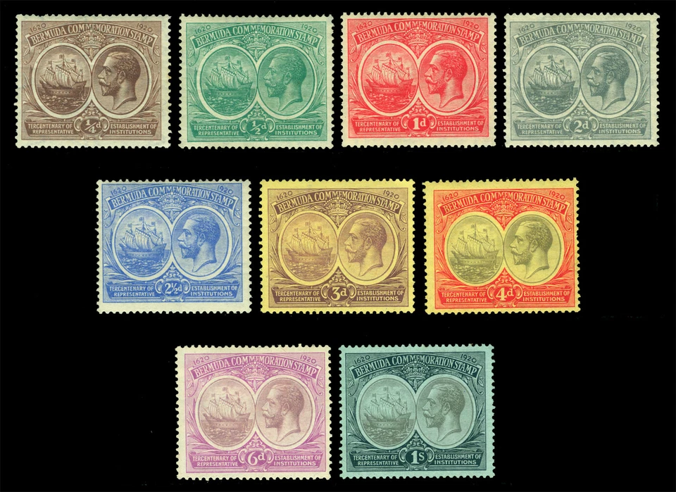 BERMUDA 1920 King GEORGE V   ½p - 1sh complete set  Scott # 55-60, 67-69 mint MH - Image 1 of 2