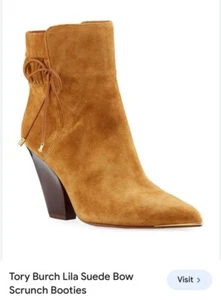 Tory Burch Lila Suede Scrunch Booties New Size 6.5M Made In ๐ง๐ท - Picture 1 of 23