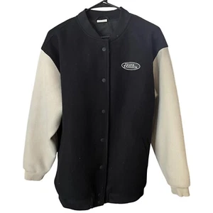 No Fear Varsity Bomber Two Tone Black And Cream Jacket Size Mens Large 2000 - Picture 1 of 9