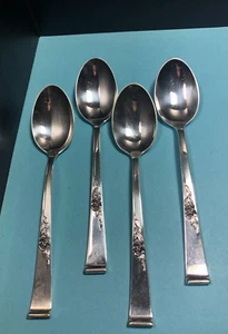 4 Vtg REED & BARTON Sterling CLASSIC ROSE Teaspoons - No Monograms 129.5g - Picture 1 of 6