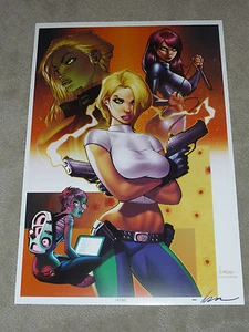 2014 SDCC DANGER GIRL IMPRESIÓN ARTÍSTICA FIRMADA POR ALE GARZA 11 1/2 x 16 3/4 LE #'d xx/20 - Imagen 1 de 2