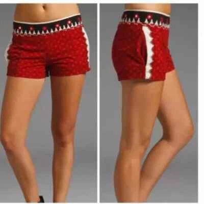 Pantalones Cortos FREE PEOPLE Emma Bordados 6 (M) Rojo Multicolor Foto 1 de 4