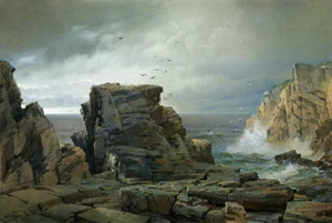 A Rocky Coast | William Trost Richards | 1877 Marine Landscape Print - Picture 1 of 9