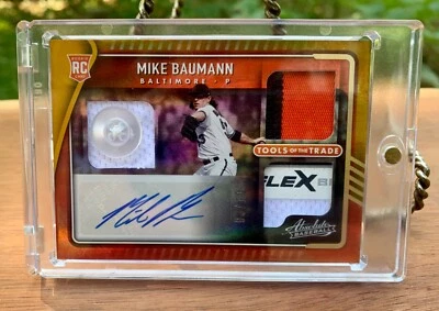 2022 Absolute Baseball Tools ofthe Trade Mike Baumann RC Auto Tri Patch #D 03/10 - Image 1 of 4