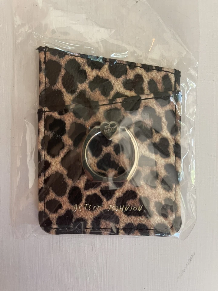 CARTERA CON SOPORTE DE ANILLO DE TELÉFONO Betsey Johnson Estampado Animal Leopardo 🐆 Foto 1 de 1