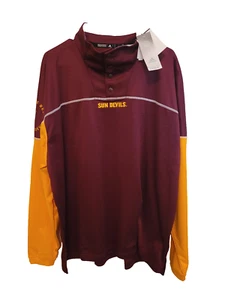 NEW Adidas Arizona State Sun Devils ASU 1/4 Snap L/S Pullover Jacket Mens XL NWT - Picture 1 of 18