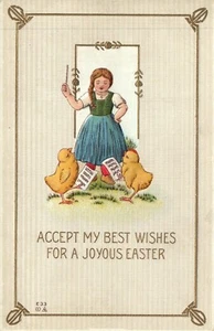 Nash Easter Chick Chorus with girl music conductor  Postcard   - Picture 1 of 2