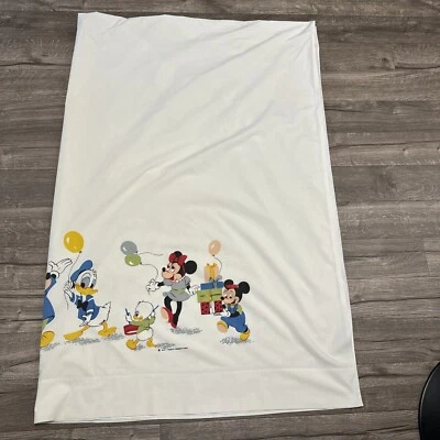 Vintage Wamsutta Disney Mickey & Friends Band Party Twin Flat Sheet Parade Goofy - Image 1 of 4